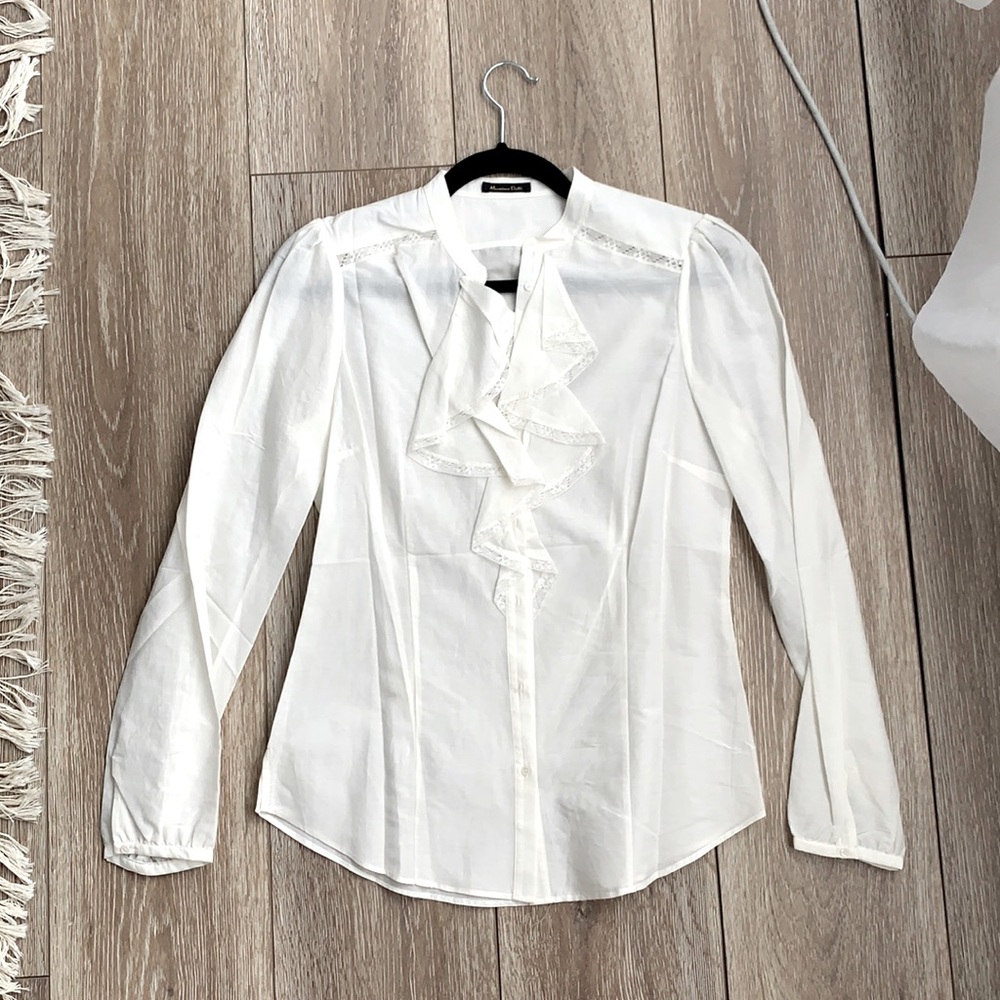 Massimo Dutti Shirt with ruffles NWOT